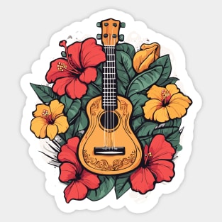 Hawaii Tropical Uke Ukulele Sticker